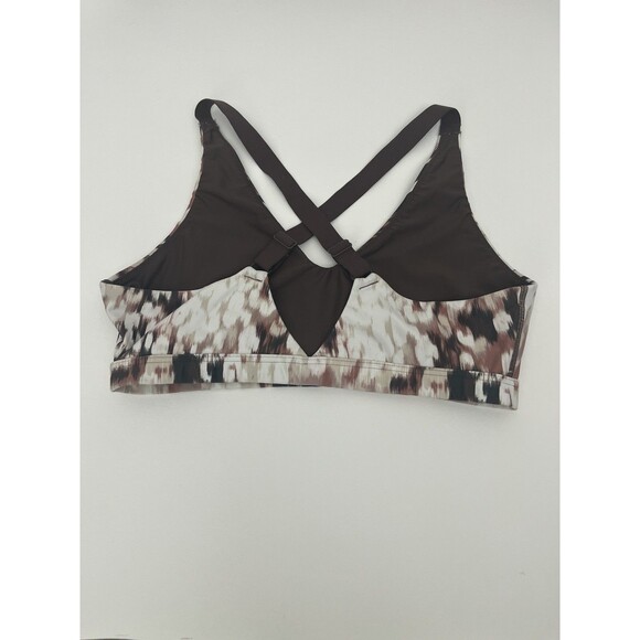 Aerie | OFFLINE Shine Strappy Back Sports Bra in Coco Cream Brown Print Large - Picture 4 of 13